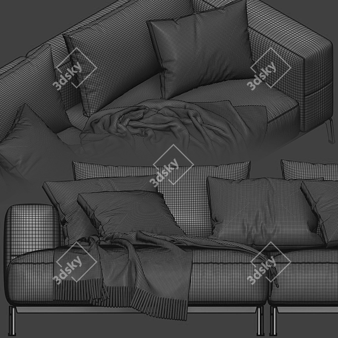 Flexform Ettore Chaise 2-Seater Sofa 3D model image 5