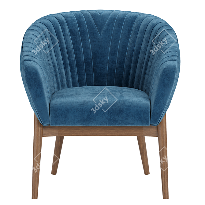 Channel-Back Upholstered Armchair 3D model image 1