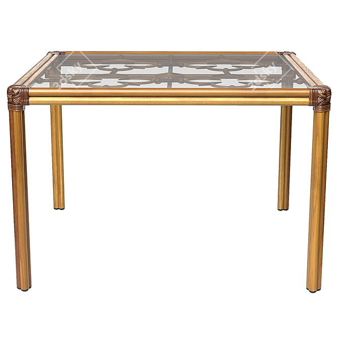 Square Dining Table with Textures 3D model image 2