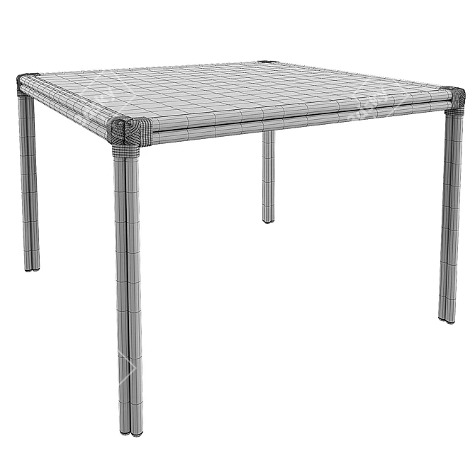Square Dining Table with Textures 3D model image 3