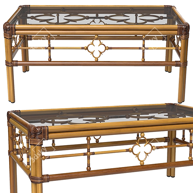 Modern Rectangular Cocktail Table 3D model image 1