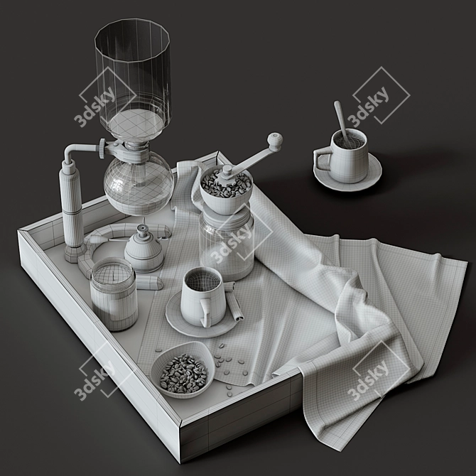 Elegant Coffee Set for Export 3D model image 5