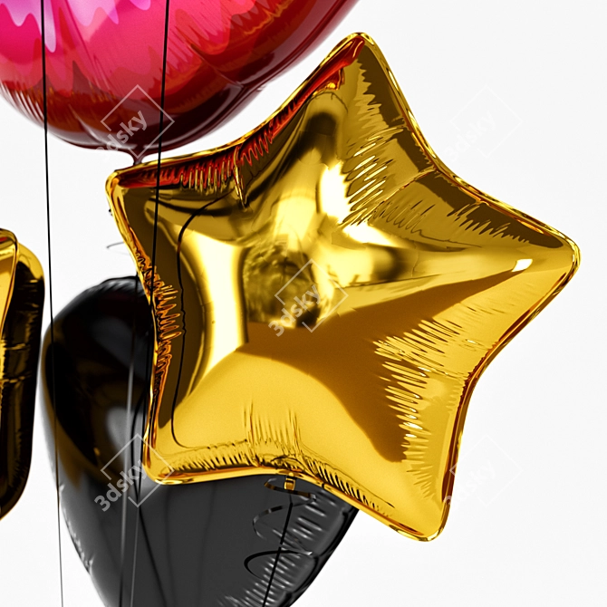 Balloon Cup Set UV Mapped 3D model image 5