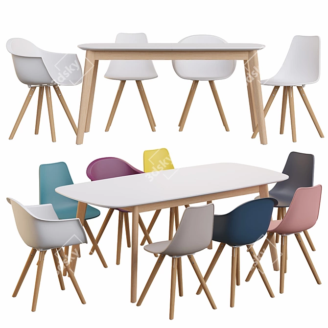 Modern Danetti Dining Furniture Set 3D model image 1