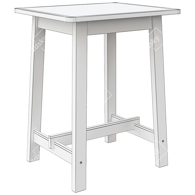 Birch Norraker Bar Table IKEA 3D model image 4
