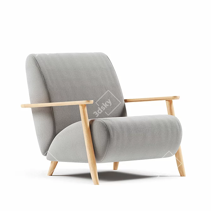 Elegant Armchair Marthan in 6 Colors 3D model image 4