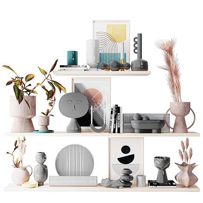 Elegant Home Decor Set 3D model image 1