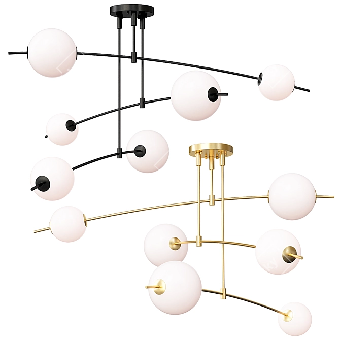 Modern Designer Chandelier in Freer 3D model image 1
