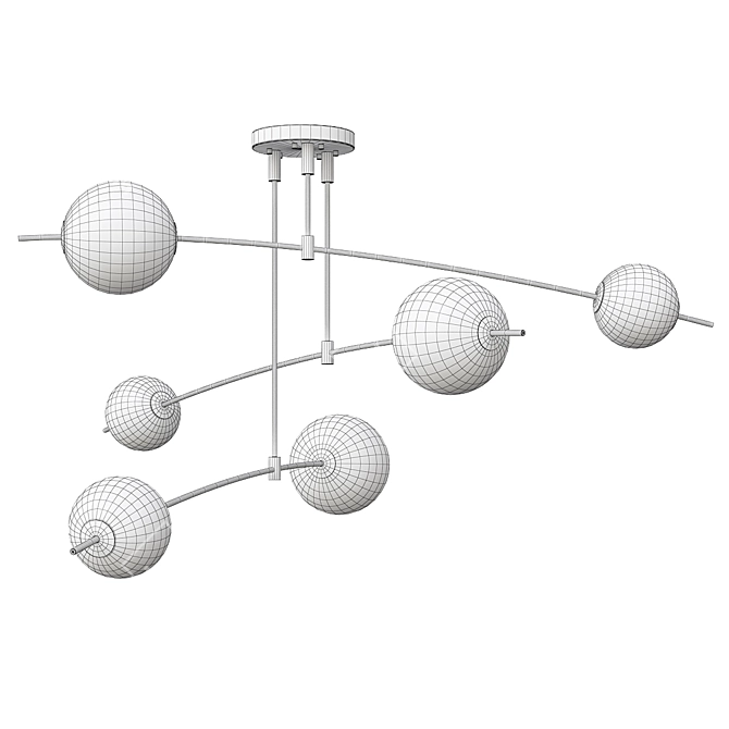 Modern Designer Chandelier in Freer 3D model image 2