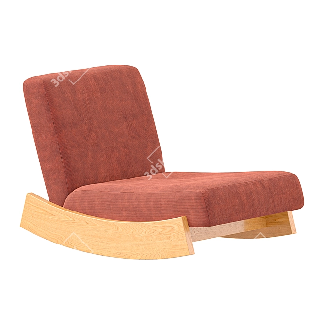 Corduroy Rocking Chair Vintage Style 3D model image 1