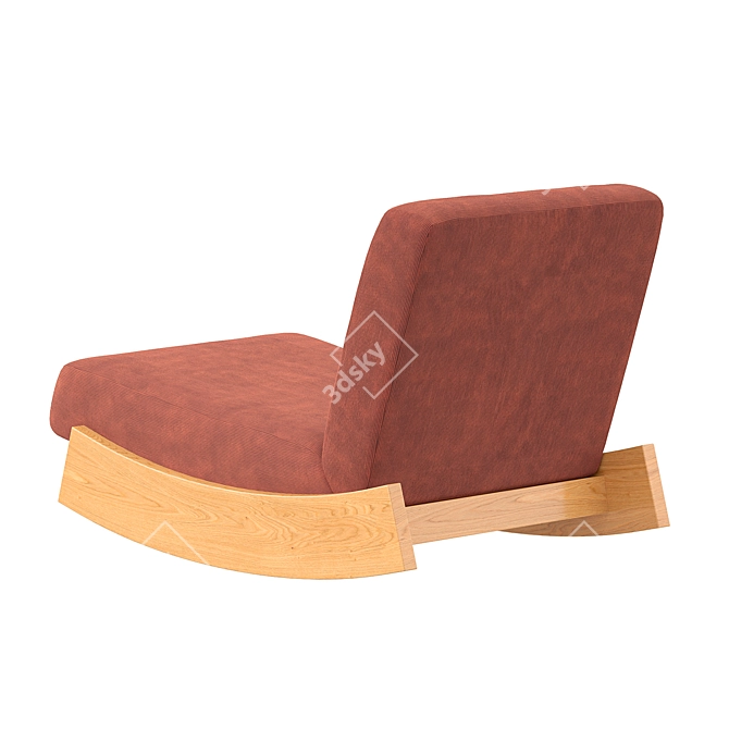 Corduroy Rocking Chair Vintage Style 3D model image 3