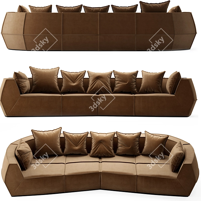 Elegant GHIDINI 1961 Sofa 3D model image 2