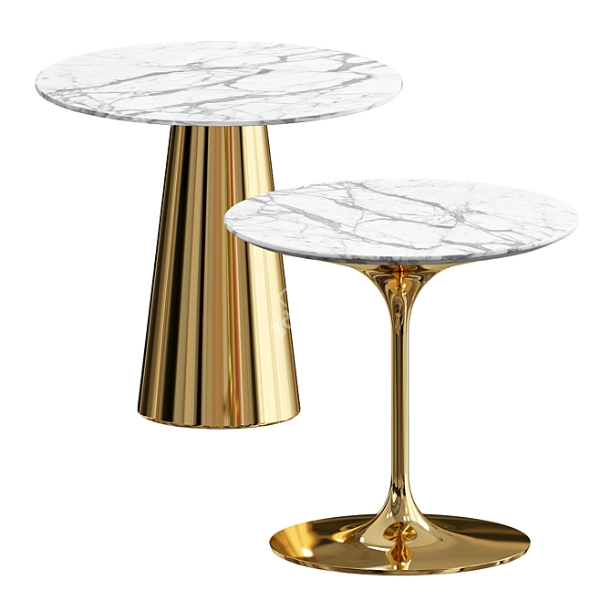 Modern Adreille Pedestal Dining Table 3D model image 2