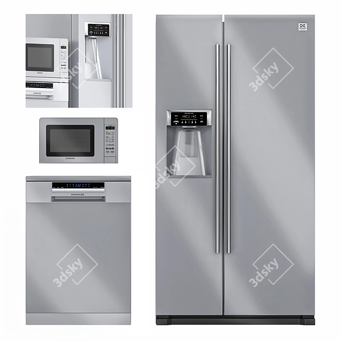 Daewoo Kitchen Appliance Set 3D model image 1
