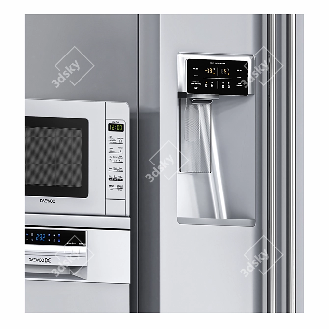 Daewoo Kitchen Appliance Set 3D model image 2