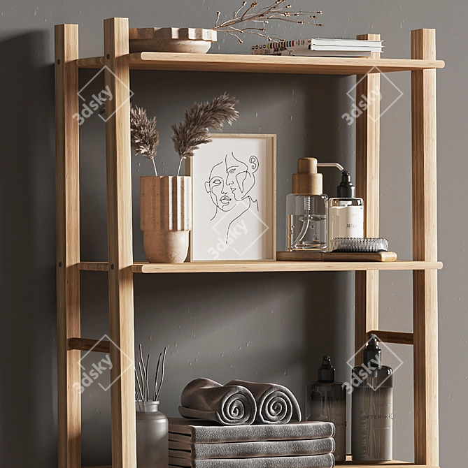 Modern Bathroom Accessories Set 2015 3D model image 3