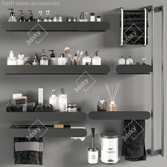 Modern Bathroom Decor 3D Model 3D model image 1