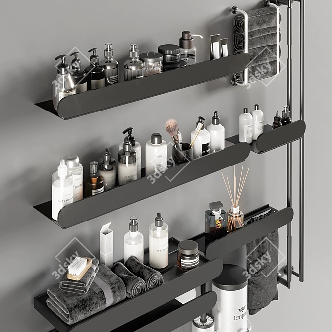 Modern Bathroom Decor 3D Model 3D model image 2