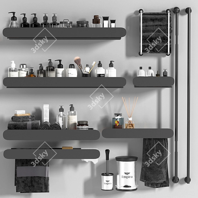 Modern Bathroom Decor 3D Model 3D model image 4
