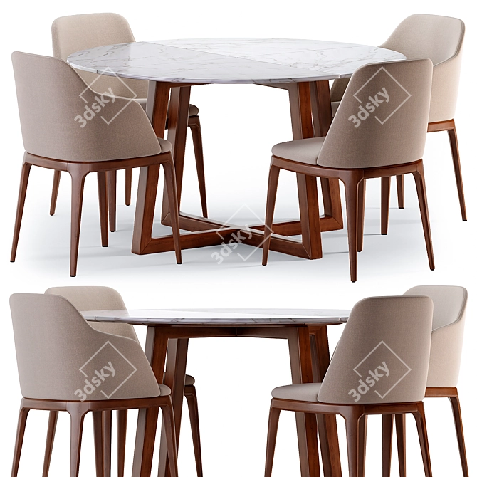  Poliform Grace Dining Set 3D model image 5