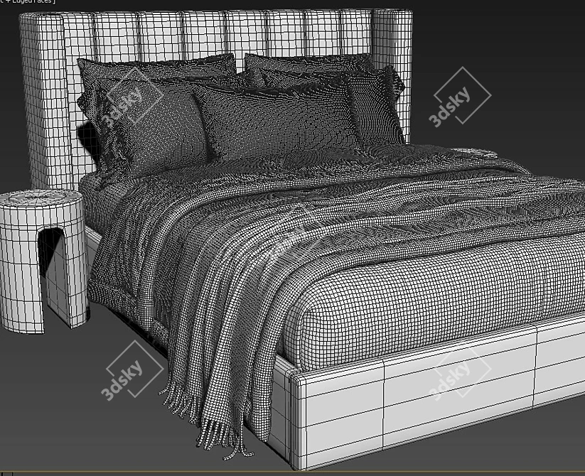 West Elm Shelter Bed 3D Model 3D model image 4