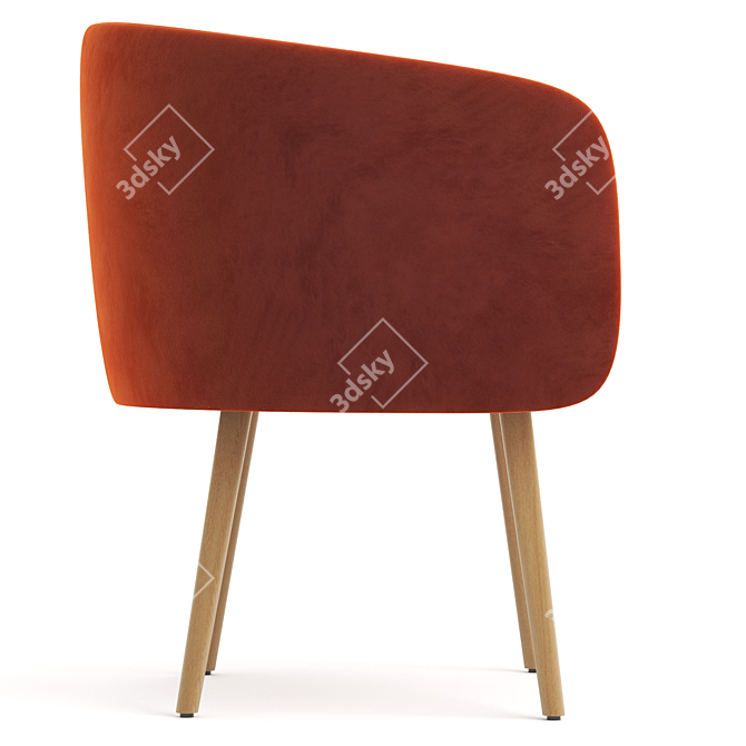 Elegant Shell Armchair, Modern Design 3D model image 2