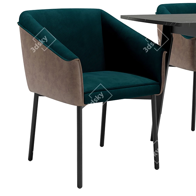 Modern Dining Set Nils & Oslo 3D model image 3