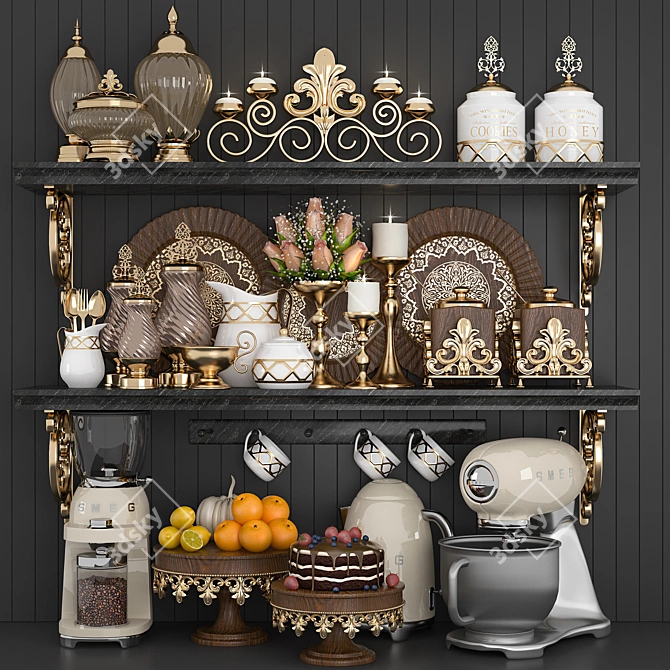 Premium Kitchen Set 3D Model 3D model image 1