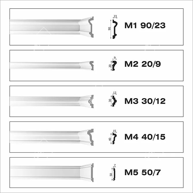 BelloDeco Moldings Set - XPSpolymer 3D model image 2