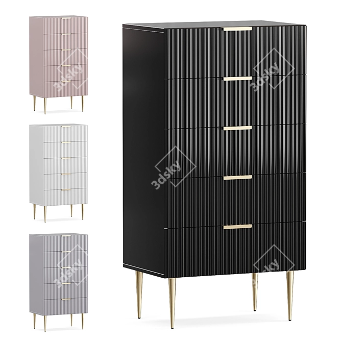 Luxury Chic 3-Piece Chest Set 3D model image 1