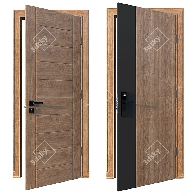 Modern Door Package Collection Set 3D model image 9