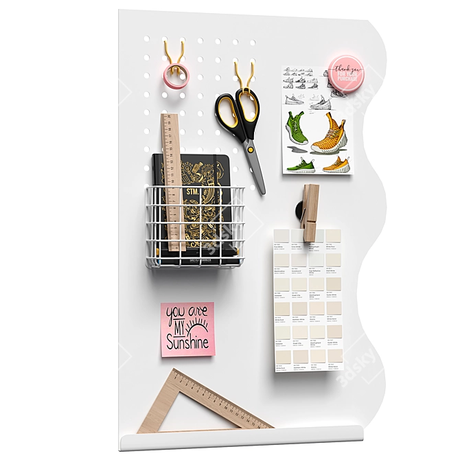Minimalist Modern Memo Board 3D model image 1