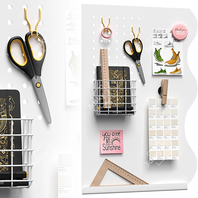 Minimalist Modern Memo Board 3D model image 2