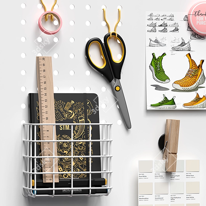 Minimalist Modern Memo Board 3D model image 3
