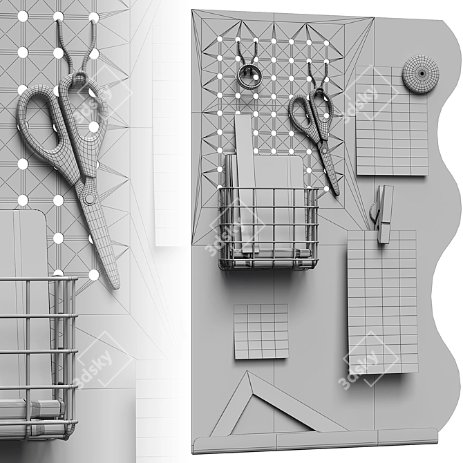 Minimalist Modern Memo Board 3D model image 5