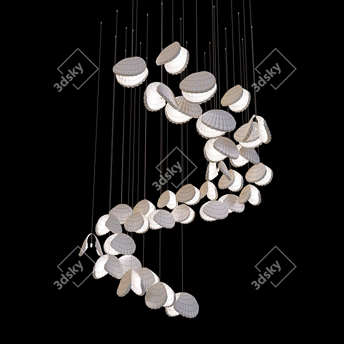 Mollusca Hanging Light Composition 3D model image 2