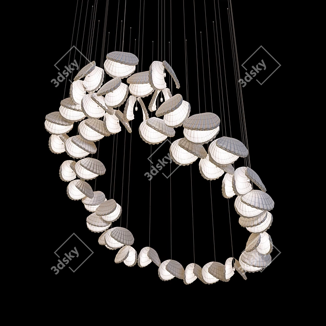 Elegant Hanging Light Composition 3D model image 2