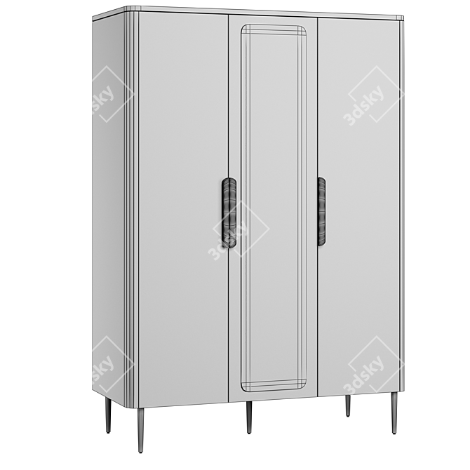 EBRO Triple Wardrobe in Dusk Grey 3D model image 5