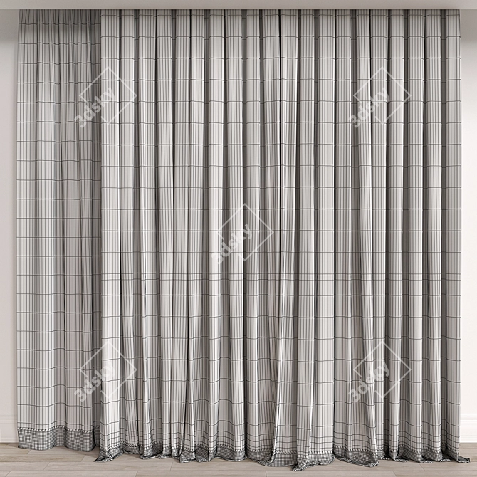 Elegant Curtain 3D Model Kit 3D model image 3