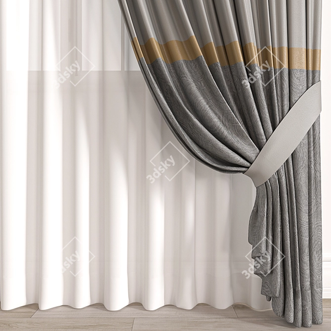 Vray Corona Curtain 3D Model 3D model image 2
