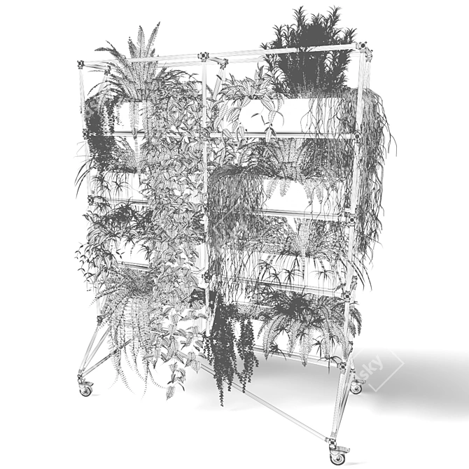 Mobile Plant Rack Stand 3D model image 2