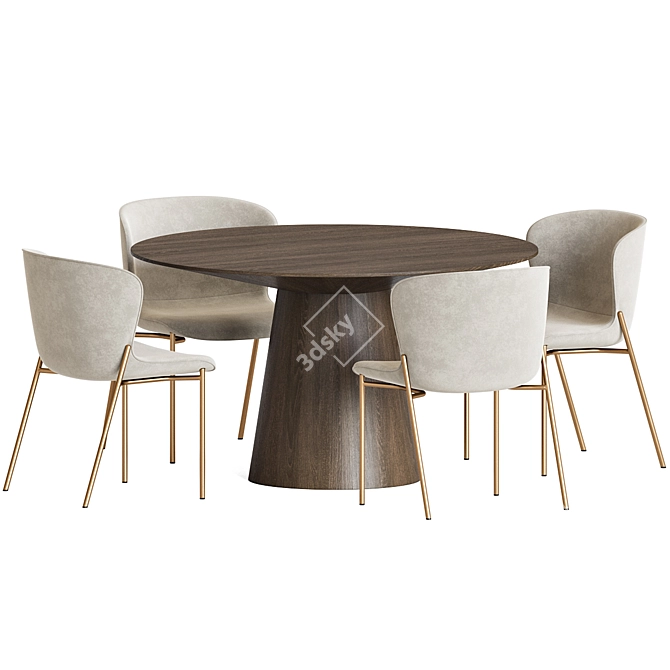 Luxury Dining Set with 3D Models 3D model image 2