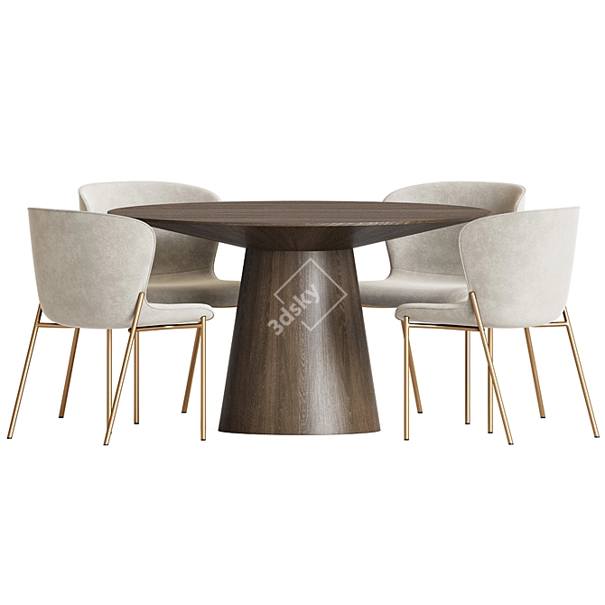 Luxury Dining Set with 3D Models 3D model image 3