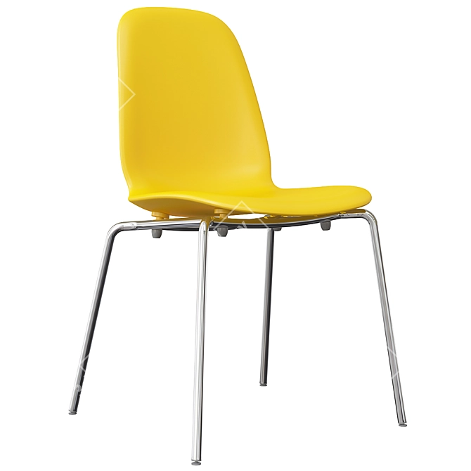 LEIFARNE Dining Chair Yellow/White 3D model image 1