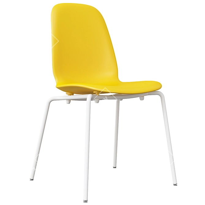 LEIFARNE Dining Chair Yellow/White 3D model image 2