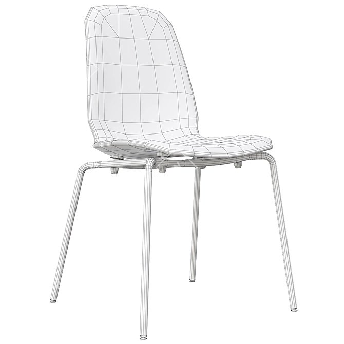 LEIFARNE Dining Chair Yellow/White 3D model image 4