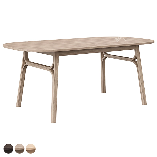 Minimalist Bamboo Dining Table 3D model image 2