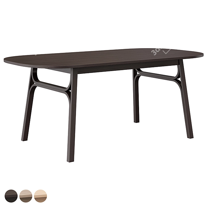 Minimalist Bamboo Dining Table 3D model image 3