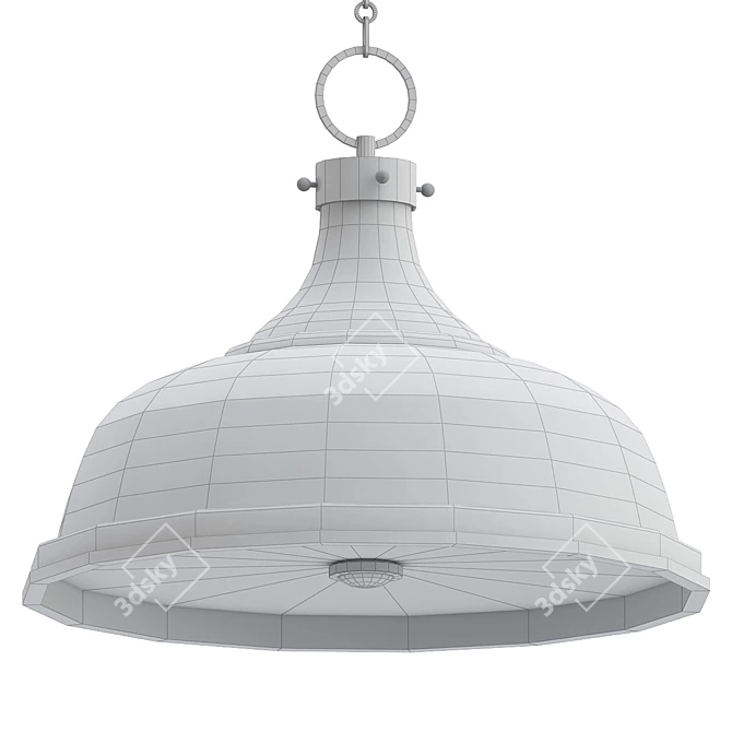 Industrial Loft Antique Bronze Pendant 3D model image 2