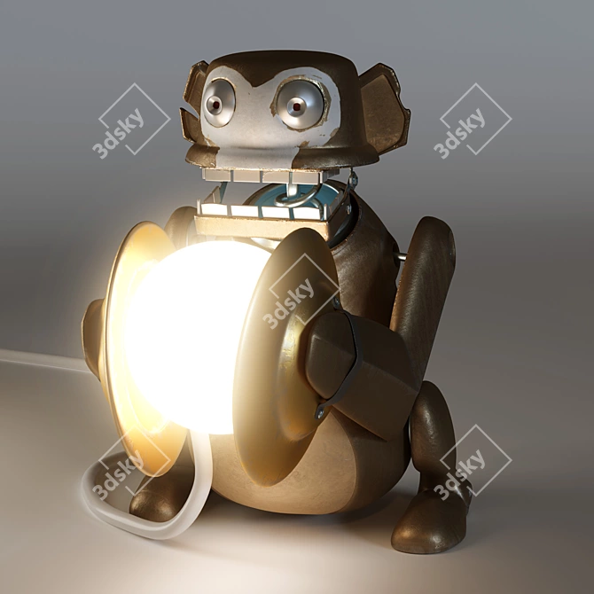 Monochrome Monkey Night Light 3D model image 4